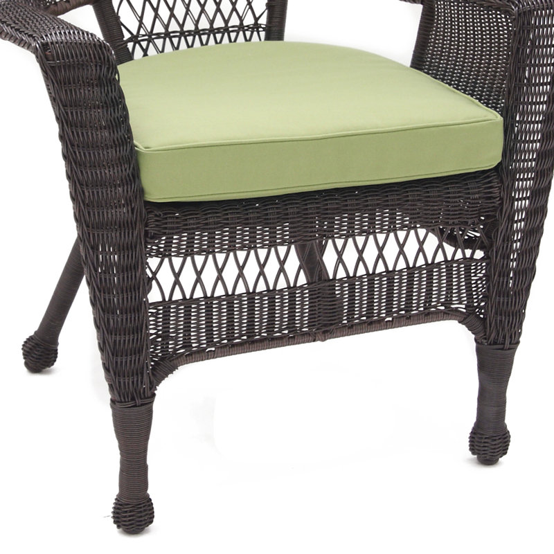Chaise de patio avec coussins Burrowes, Vert, Espresso
