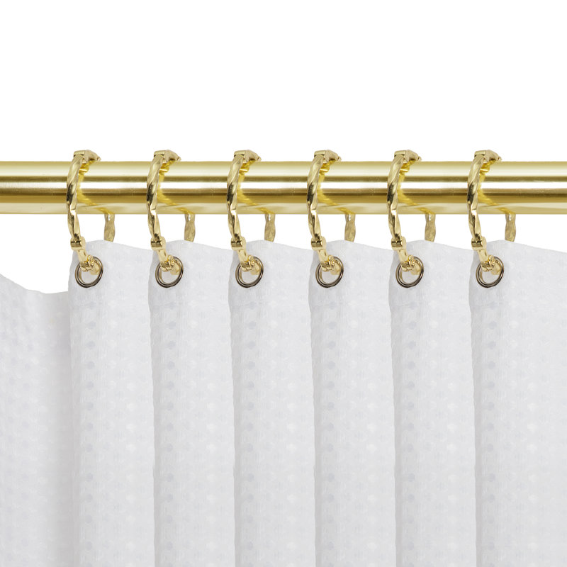Gold Rustproof Zinc Alloy Shower Curtain Rings Set of 12