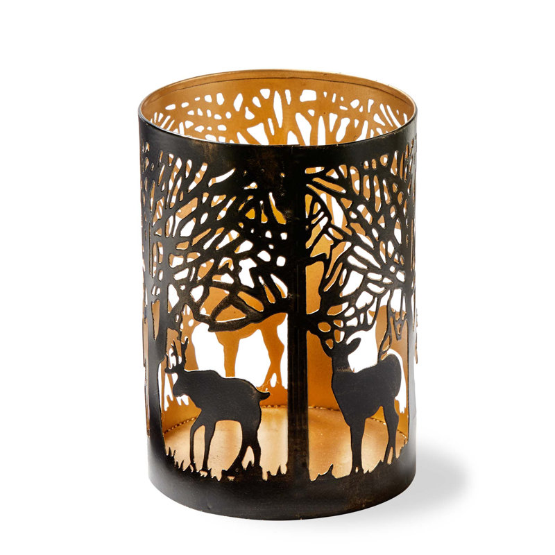 Forest Luminary Small Black Iron Everyday, 9" H X 5" W X 5" D
