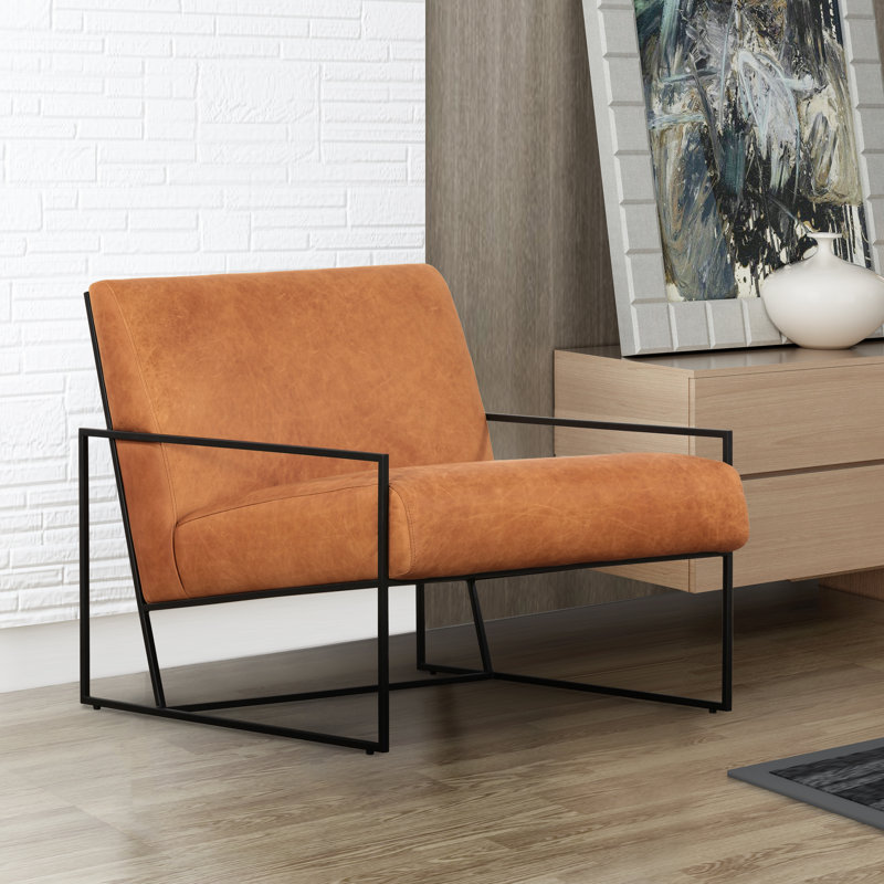Bo 29" Wide Full Grain Genuine Leather Armchair