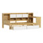 Twin Size L-Shape Daybed With Storage Options - Natural White Functional