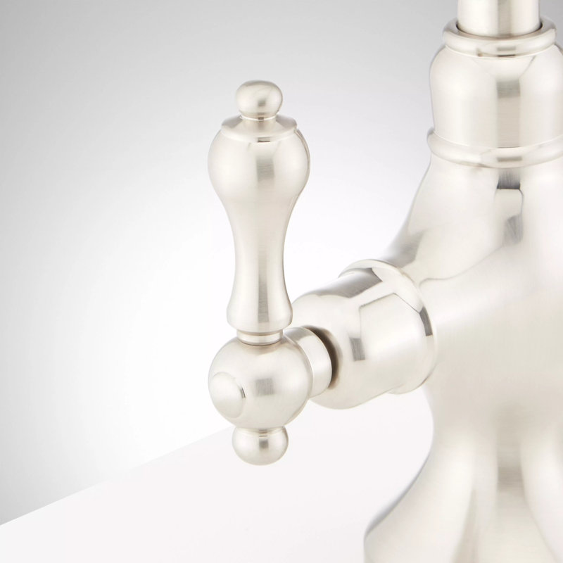 Isabel Double Handle Single Hole Bar and Kitchen Faucet, Brushed Nickel