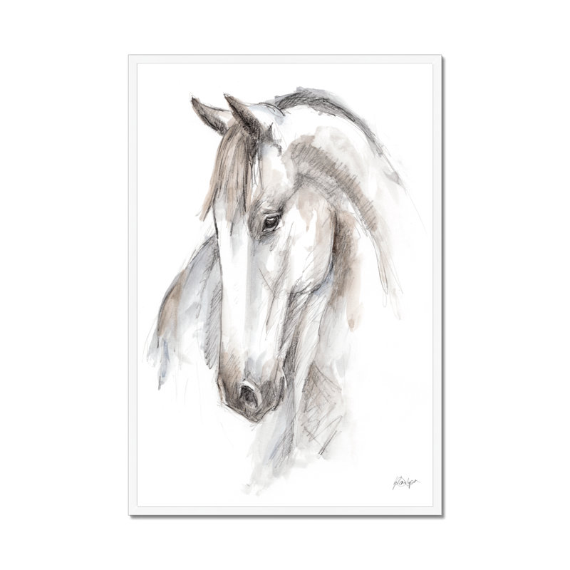 Equine Study II by Ethan Harper - Print, 34cm H x 24cm W, White Framed Paper Print