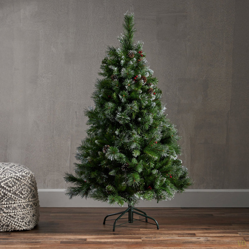 Arbre articulé à poils 4,5 po avec des baies et des pommes de pin et 200 CL, 407 pointes