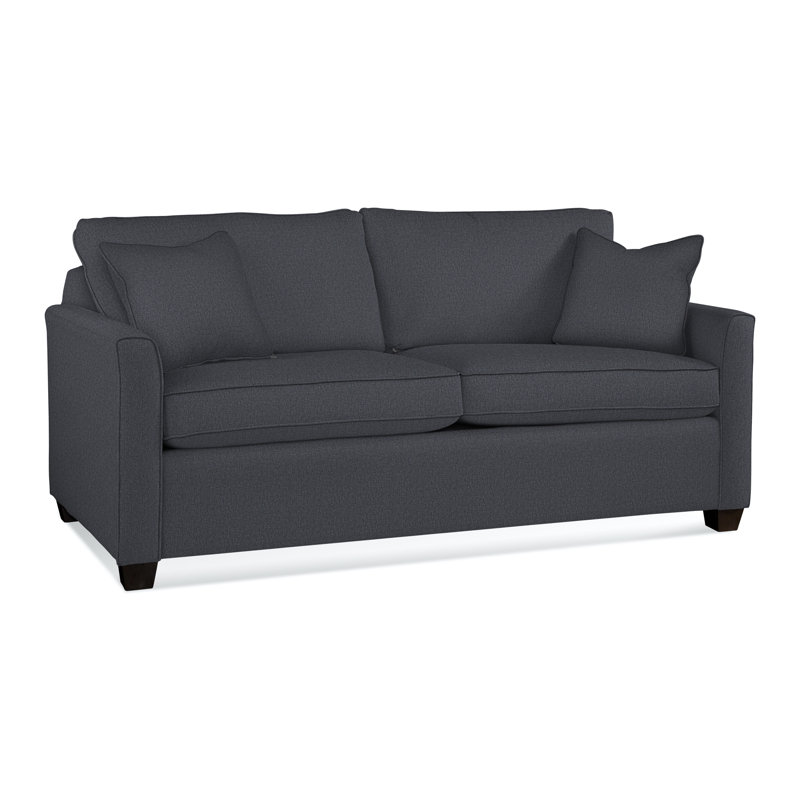 Charleston 77" Sleeper Sofa, Gel Memory Foam, Black, White Sugar Performance; 0863-91