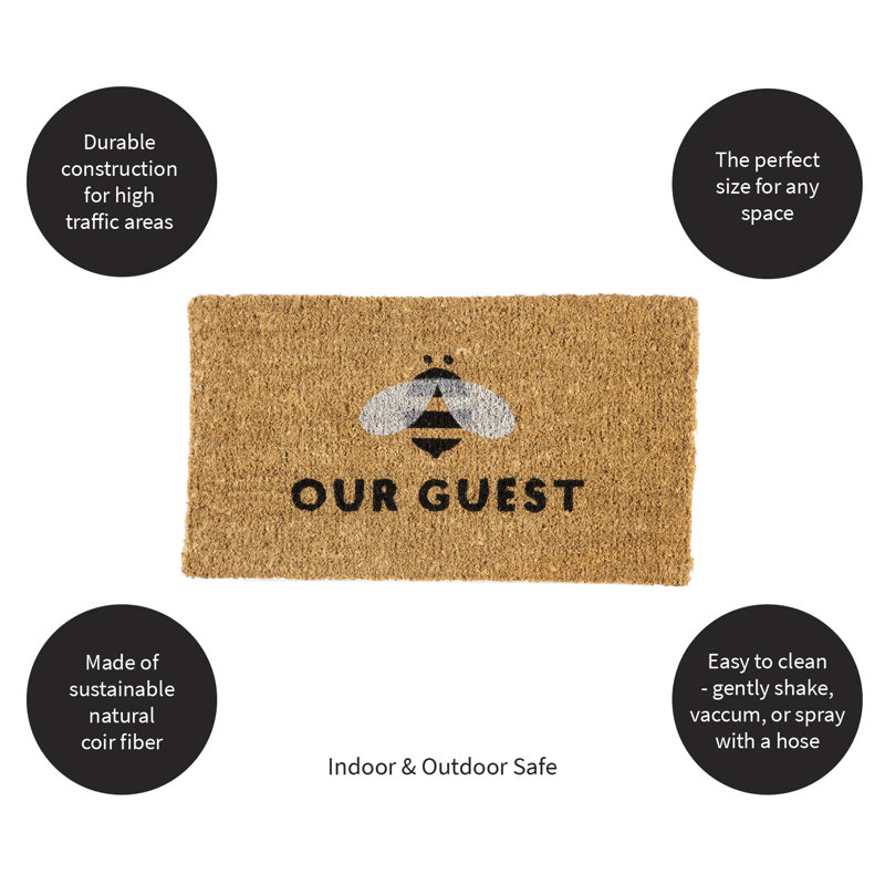 Alderman 30" W Coir Non-Slip Door Mat