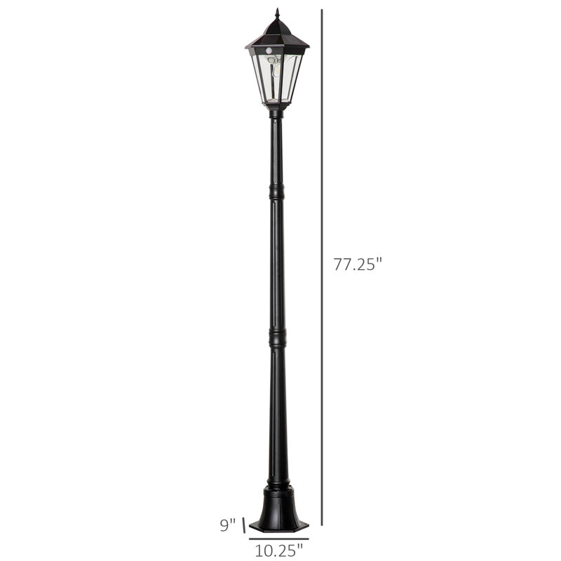 Lampadaire intégré à énergie solaire à 1 lumière DEL H 76,5 po Addonis (double)