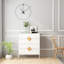 Commode pour meubles de chambre à coucher - 4 tiroirs, structure en fer, fabrication carrée à 4 poignées, E1,