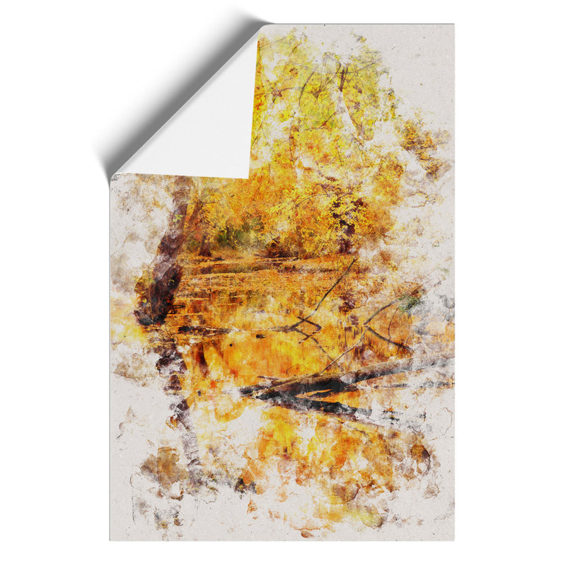 Autumn Forest Watercolour - Frameless Print, 59cm H x 42cm W x 0.1cm D