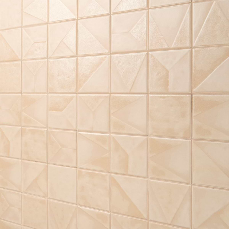 Stacy Garcia Delara 4.64 In. X 4.64 In. Textured Matte Ceramic Wall Tile (5.38 Sq. Ft. / Case), Deco Sand Beige