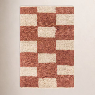Anemone Hand-Tufted Checkered Shag Rug