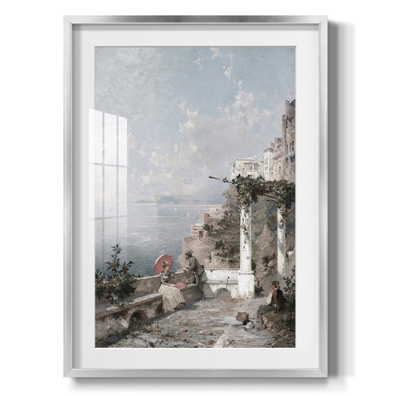 Vintage Landscape CCII - Matted and Framed Under Acrylic Glass, Large Living Room Wall Art