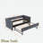 Upholstered Daybed With Trundle, Usb Port And Side Pockets-1062201180