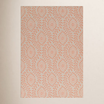 Kasey Coral Beige Floral Outdoor Rug