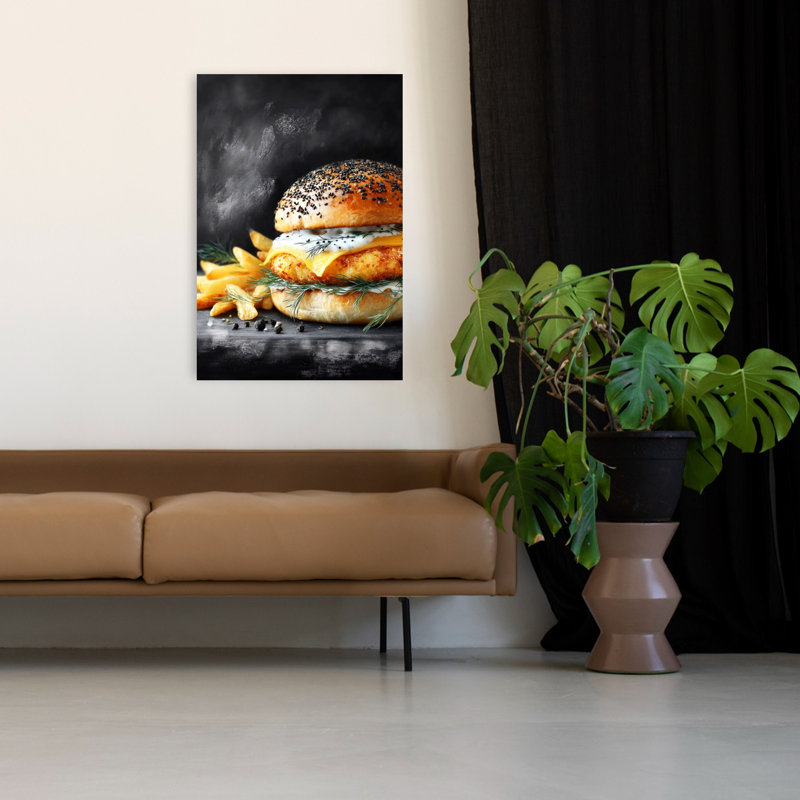 Art mural contemporain Gourmet, H 48 po x l 32 po