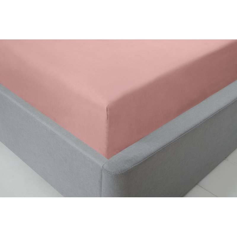 Kirke Flannel Fitted Sheet, Double (4'6), Pink