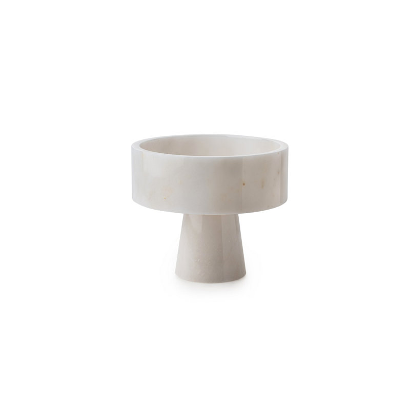 Élégant bol à pieds en marbre Thassos, 7,9 pouces de diamètre x 6,7 pouces de hauteur | Marbre blanc 100% naturel | Parfait pour les centres de table décoratifs et les plats de service, design luxueux pour les maisons modernes