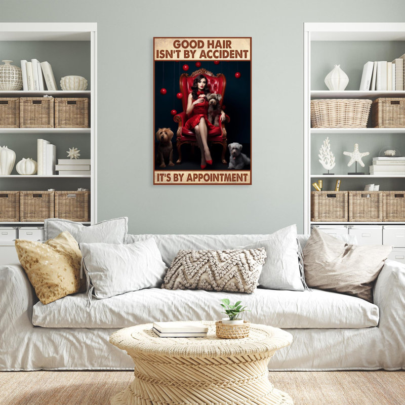 " Good Hair Isnt By Accident - 1 Piece Rectangle Graphic Art Print On Wrapped Canvas ", L 24 po x H 36 po