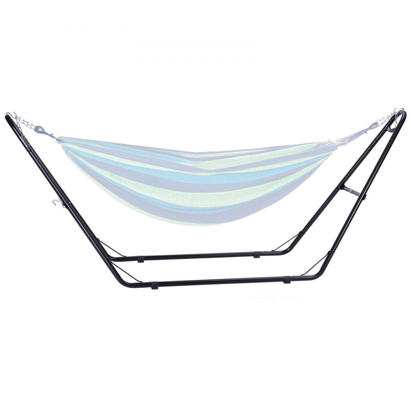 Le support de hamac en acier Highland Dunes d'une capacité de 450 lb convient aux hamacs de 6,9 à 12,8 pi