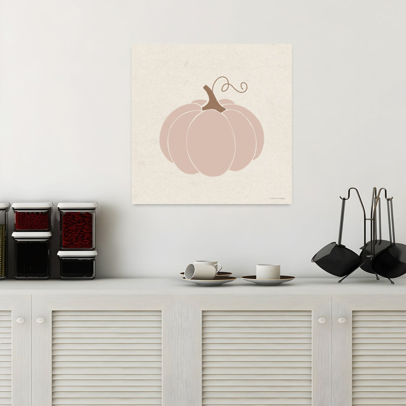 Art contemporain d'automne rose citrouille, H 18 po x l 18 po