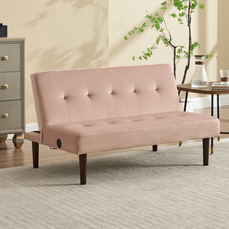 Canapé-lit pliable à dossier haut en tissu de flanelle haut de gamme avec dossier ajustable et futon inclinable, canapé de style moderne avec port de charge, convenant au salon, à la chambre à coucher et au bureau