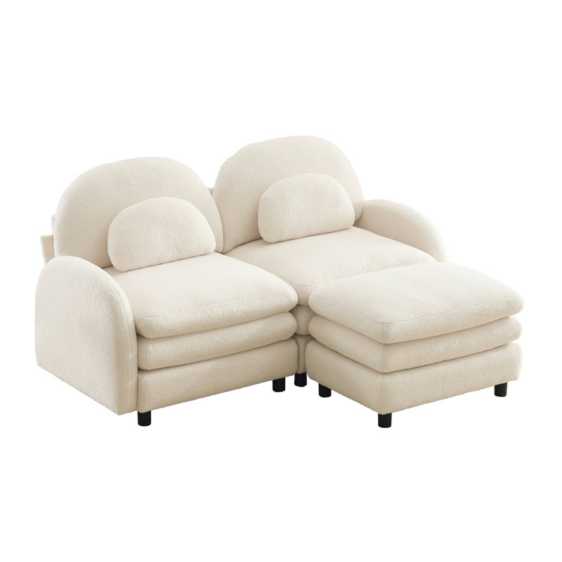 Canapé-lit Teddy, Beige White Teddy, 68.5" W