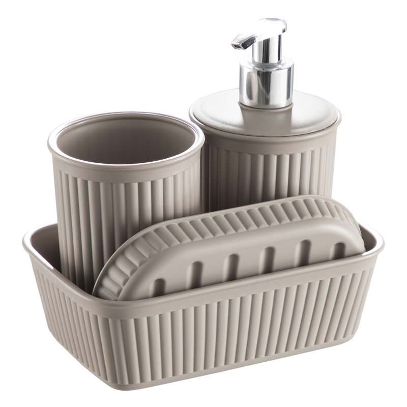 Ensemble d'accessoires de salle de bain 4 pièces Kyrea, Beige