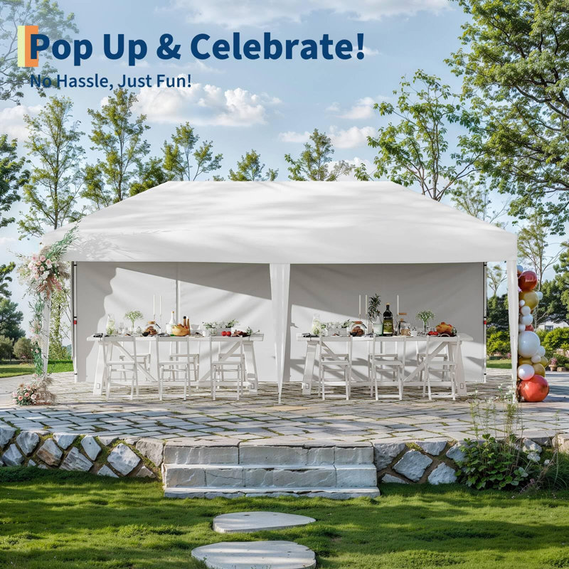 10'x 20' Pop up Canopy Tent, Heavy Duty Outdoor Canopy Tent, Instant Easy Setup Commercial Canopy Tent, Portable Outdoor Tent for Farmers' Market, Wedding, Patio, Party, Event
