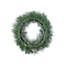 24"D Pre-Lit Snow Flocked Greenery Pine Christmas Wreath With Lights And Timer