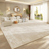 Tapis rectangulaire de style crème avec envers antidérapant