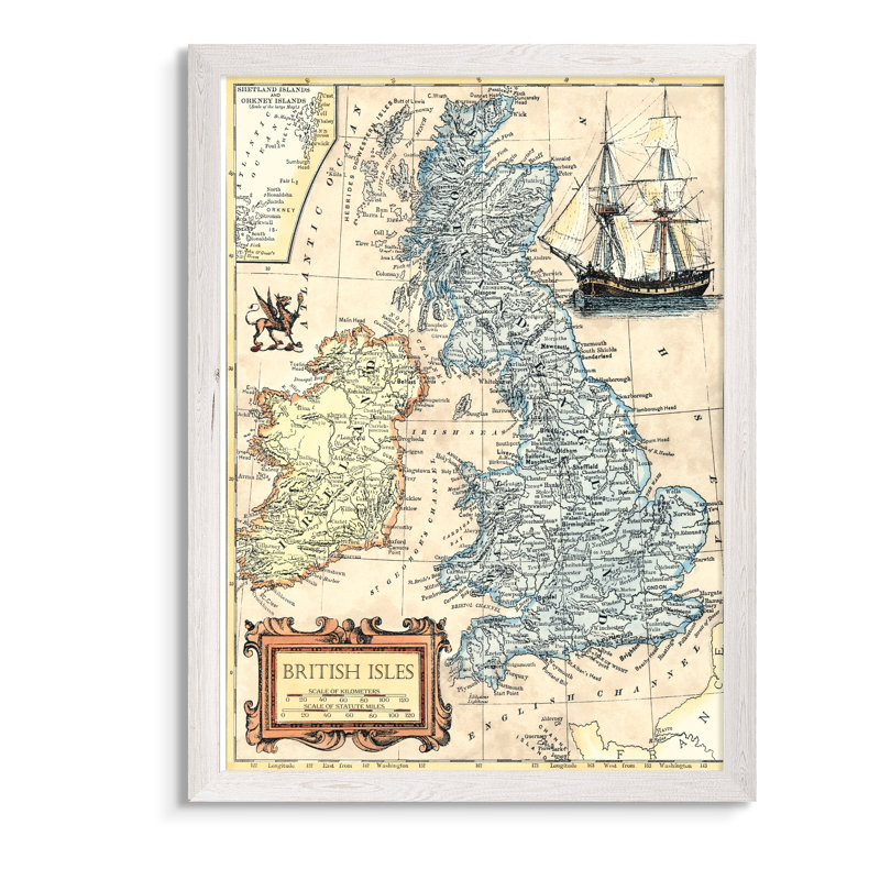 « britishs map map » par paul cezanne-cadre photo, impression sur toile, H 22 po x l 16 po x P 1 po, Toile avec cadre, Blanc