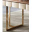 Bureau brun clair + or rectangulaire + bois manufacturé + acier inoxydable avec 2 tiroirs-119961332-119961335