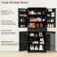 Armoire de rangement en bois 72 po, armoire de rangement autoportante avec portes et tablettes-129222467