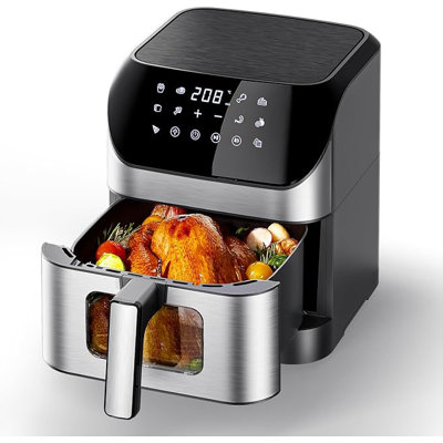 Oyajia Air Fryer - 8l Capacity For Home Use,digital Display Rapid Healthy Cooker Basket Touch Controls,smart Timer And Temperature Settings, Baking, Dehydrating, Roasting