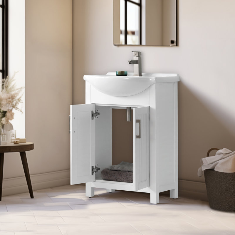 Ensemble de meuble-lavabo simple l 24 po Boesch, Blanc