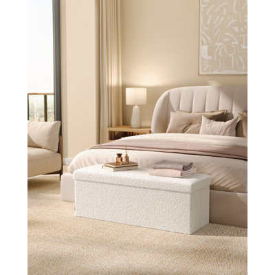 110 cm W Teddy Tufted Rectangle Ottoman with Storage