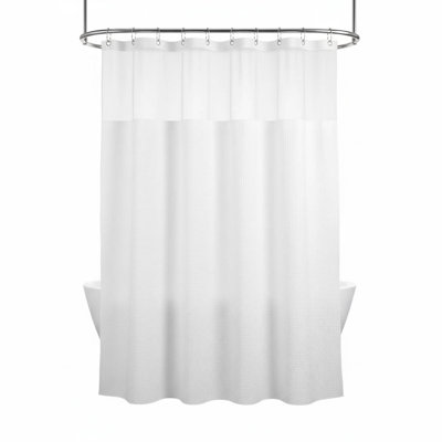 Waffle Weave Shower Curtain Set
