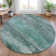 Machine Washable Indoor/Outdoor Xhevrie Teal Rug