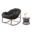 Chaise berçante d'extérieur en rotin avec coussins et table basse en rotin Ladena-102796567