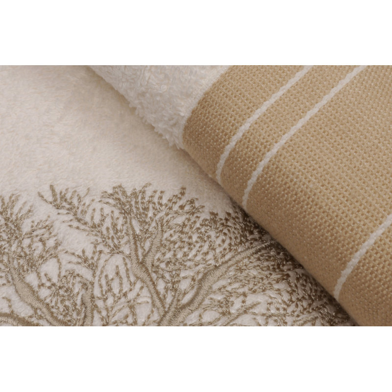 Ensemble de 2 serviettes en coton Weybridge, Crème