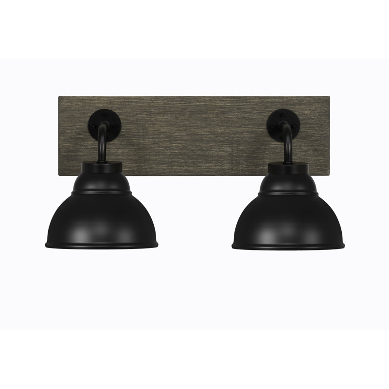 Barre d'éclairage de salle de bain Oxbridge, Noir, Noir mat / gris