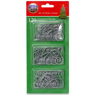 R N' D Toys Tree Ornament Hooks - Christmas Tree Decorating Metal Wire Hangers for Hanging Decorations - Pack of 120 (Silver)