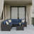 5-Person All-Weather Outdoor HDPE Rattan Sectional Sofa Set with Cushions and Wide Armrests-108607960