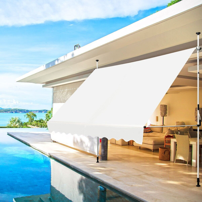 Casart 350cm W x 120cm D Polyester Cover Retractable Patio Awning