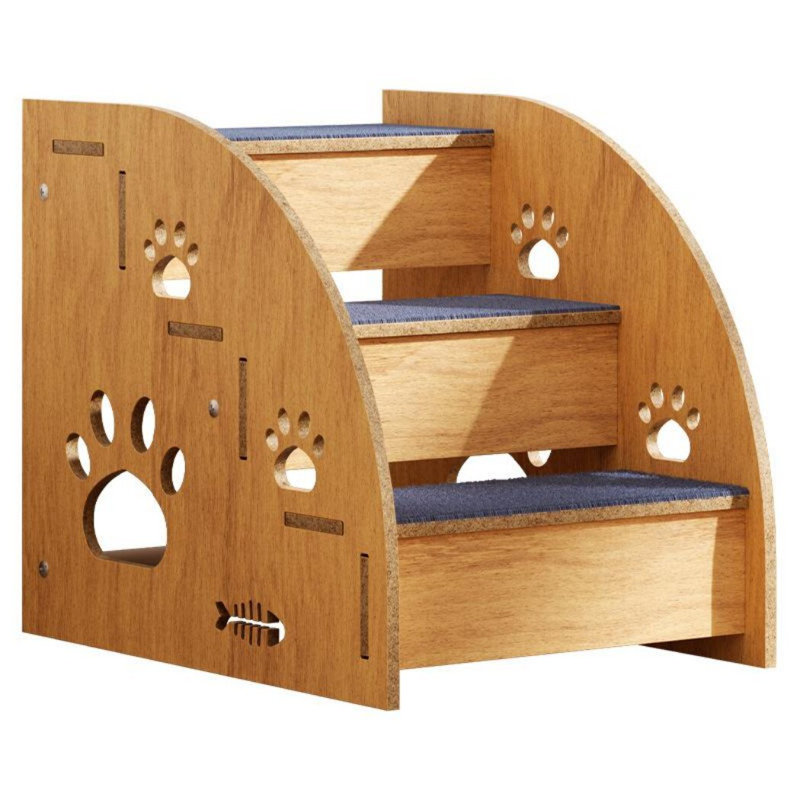 Escalier en bois antidérapant pour chien