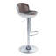 Brancaster Adjustable Bar Stool in Vintage Brown and Aluminum