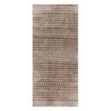 Vintage Distressed Runner Rug, Beige And Brown Geometric Pattern - Rug & Kilim