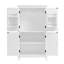 Armoire de rangement élégante pour salle de bain, unité de rangement pour salle de bain, armoire autoportante avec 4 portes, tablettes réglables, tablettes adaptables, blanc-838706869