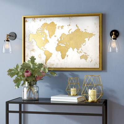 « encadré de la carte du monde », impression sur toile