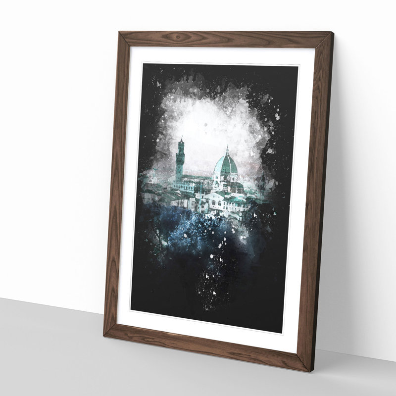 Florence Cathedral in Italy - Framed Print, 33cm H x 24cm W x 2cm D, Walnut Framed